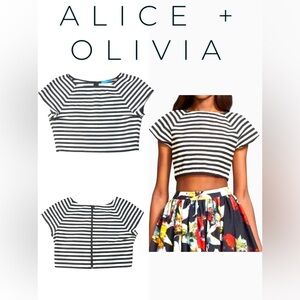 ALICE + OLIVIA | CONNELLY STRIPED CROP TOP NWOT